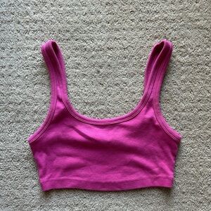 Zara Vibrant Pink Ribbed Top